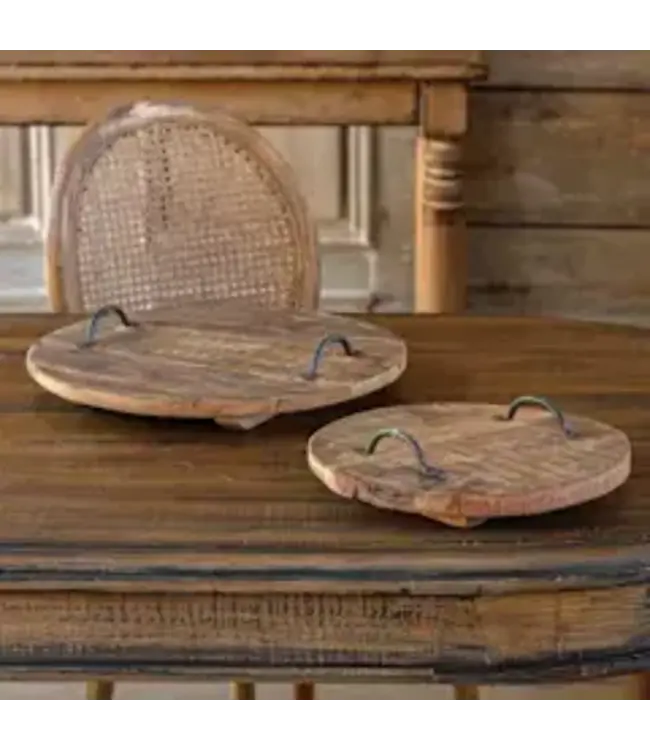 Iron and Rustic Wood Winery Tray - Small