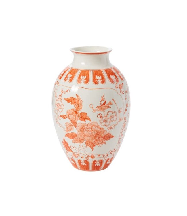 ELODIE VASE CORAL 9.25"X 14"