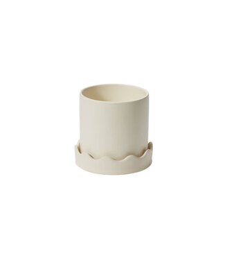 PISSARO POT WITH SAUCER 6"X 5.75"