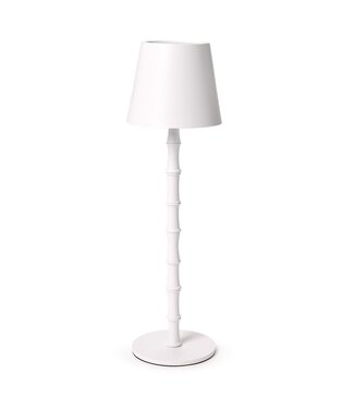 LED Cordless White Bamboo Table Lamp