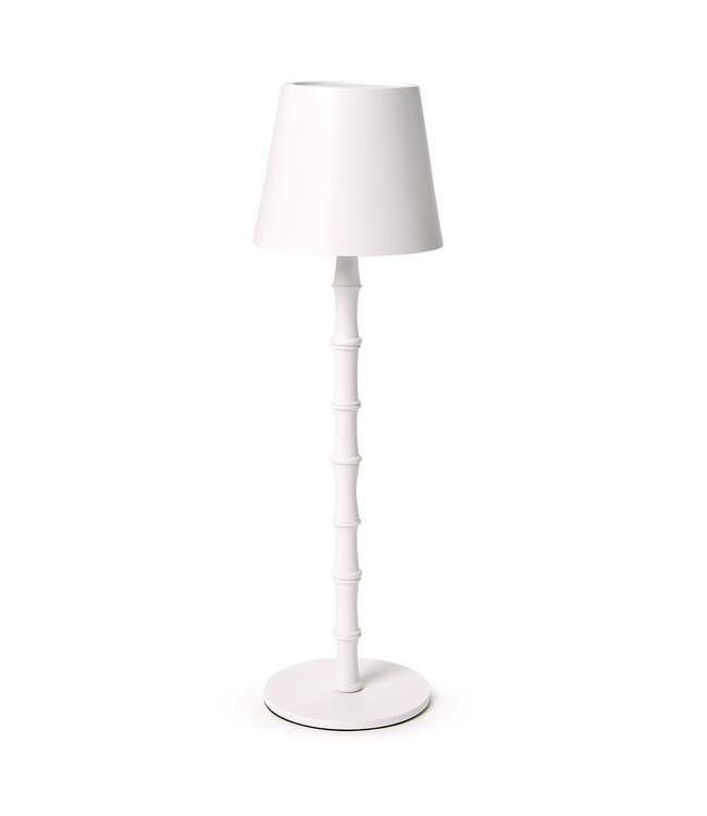 LED Cordless White Bamboo Table Lamp