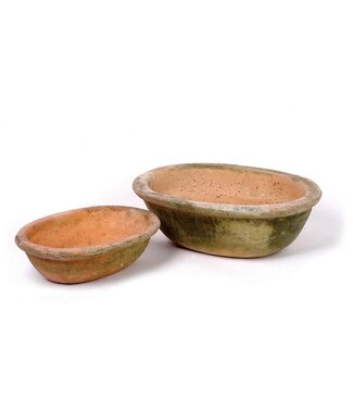 Aged Rustic Oval Planter w/Lip - Large