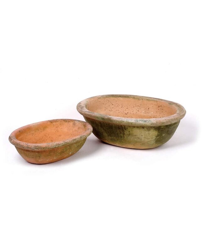 Aged Rustic Oval Planter w/Lip - Large