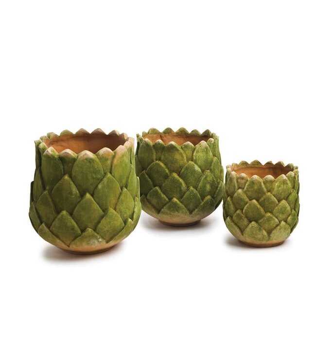 Aged Pine Cone Planter 11"