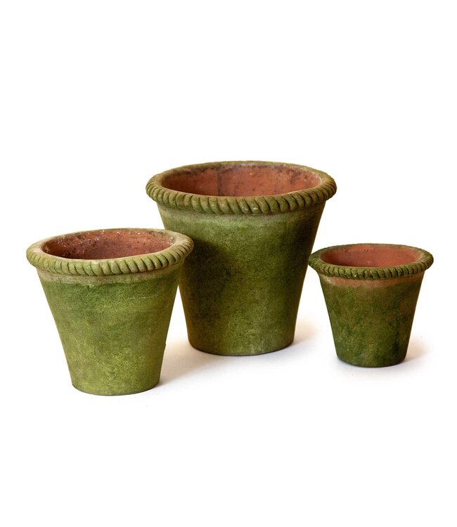 Aged Mecate Planter 7"D x 6"H