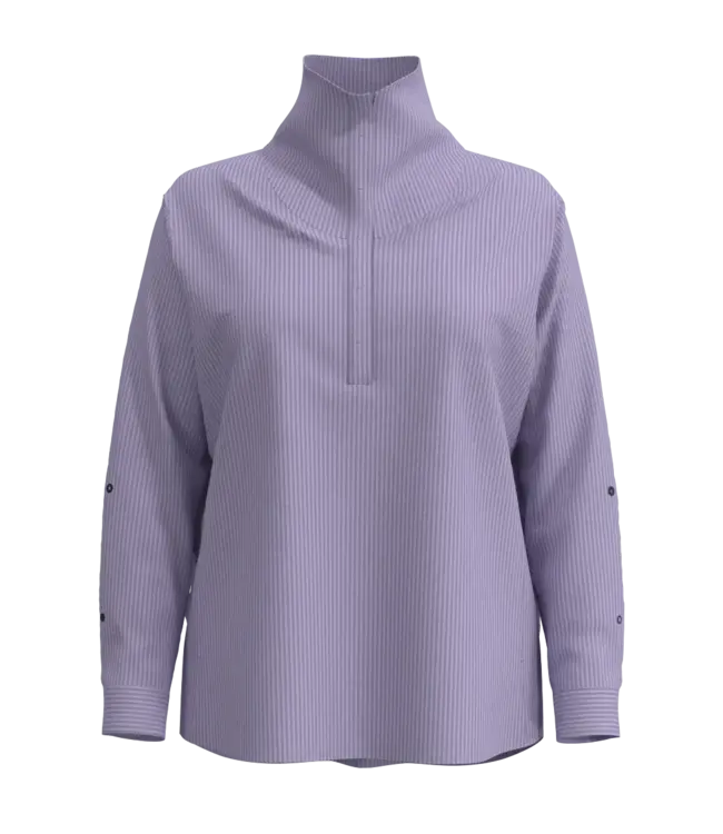coolibar Women's Catona Funnel Neck Tunic Top, Lavendula Shadow Stripe Medium