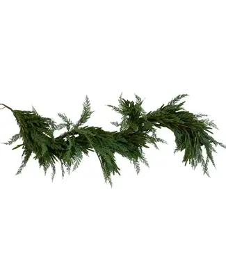 Faux Norfolk and Cypress Mix Real Touch Faux Garland 6ft