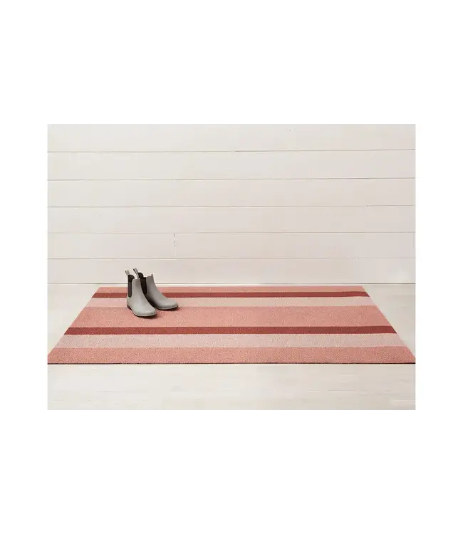 Bold Stripe Shag Big Mat 36x60 Peach
