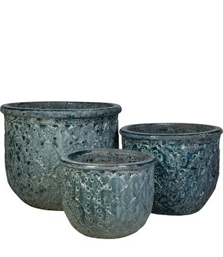 Cardoon Planter S/3 Lunar Blue