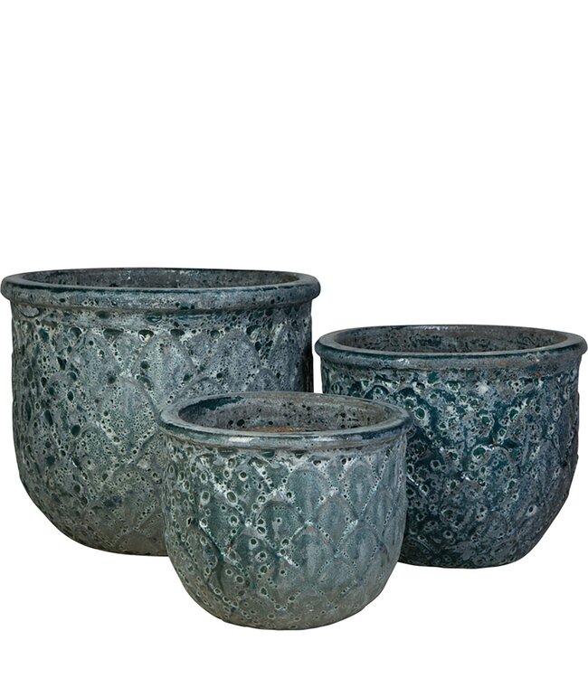 Cardoon Planter S/3 Lunar Blue