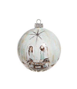 HOLY FAMILY BALL ORNAMENT 5"