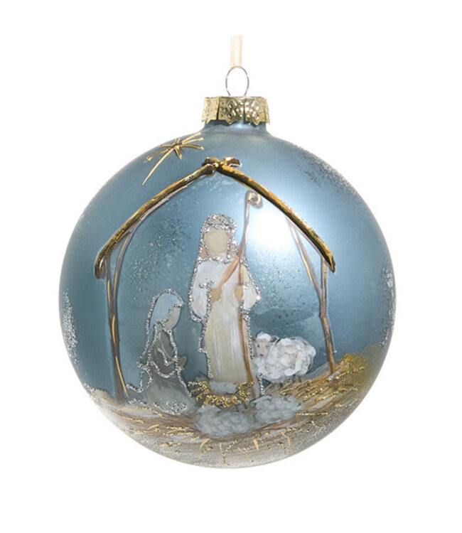 HOLY NIGHT BALL ORNAMENT 5"