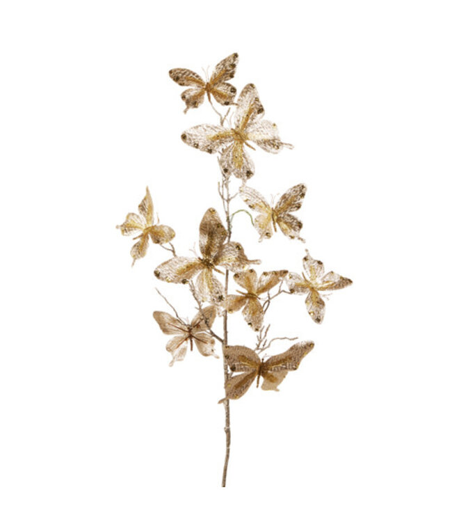 GLITTER GOLD BUTTERFLY SPRAY 37"