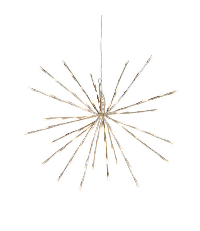 CHAMPAGNE STARBURST WITH 80 WARM WHITE STEADY AND TWINKLE LIGHTS (NO REMOTE) 18"