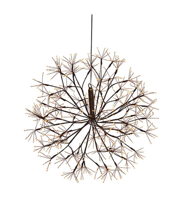 BROWN STARBURST LIGHTED ORB 23"