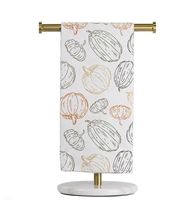 Griffin Pumpkin Hand Towel White/Multi 20x28