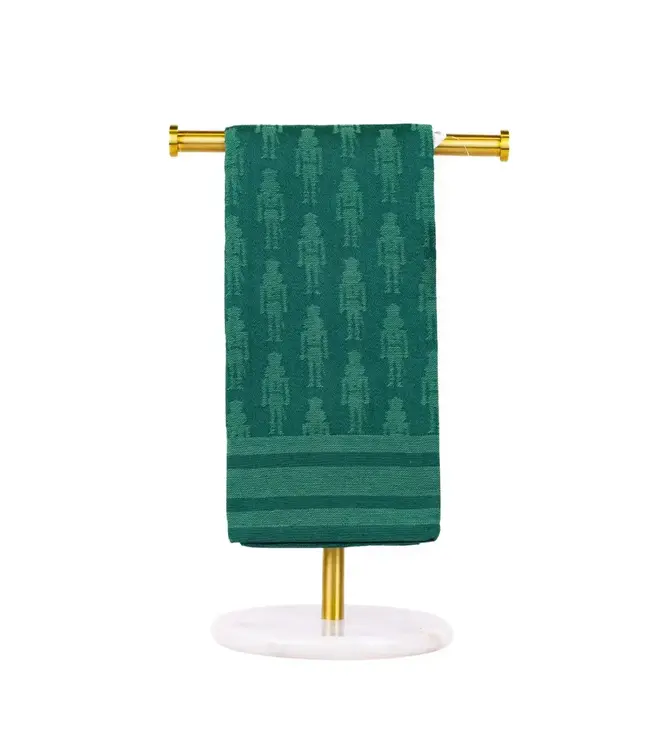 Nutcracker Jacquard Hand Towel Dark Green 20x28