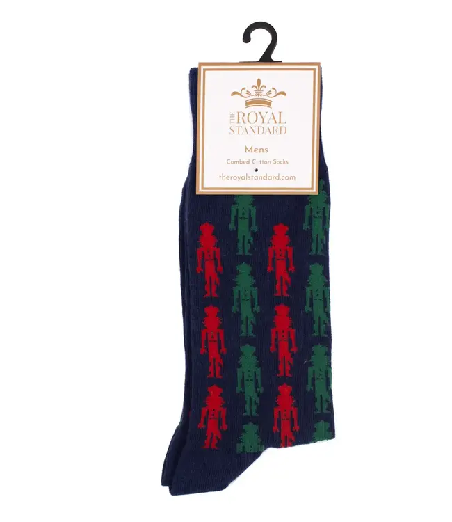 Men's Nutcracker Lane Socks Navy/Red/Green One Size