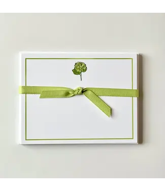 Hydrangea, Green - Flat Note Cards