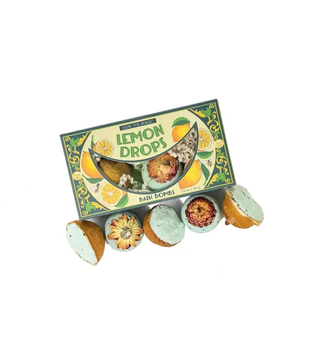 Lemon Drops Bath Bomb Gift Set Made with Citrus + Peppermint