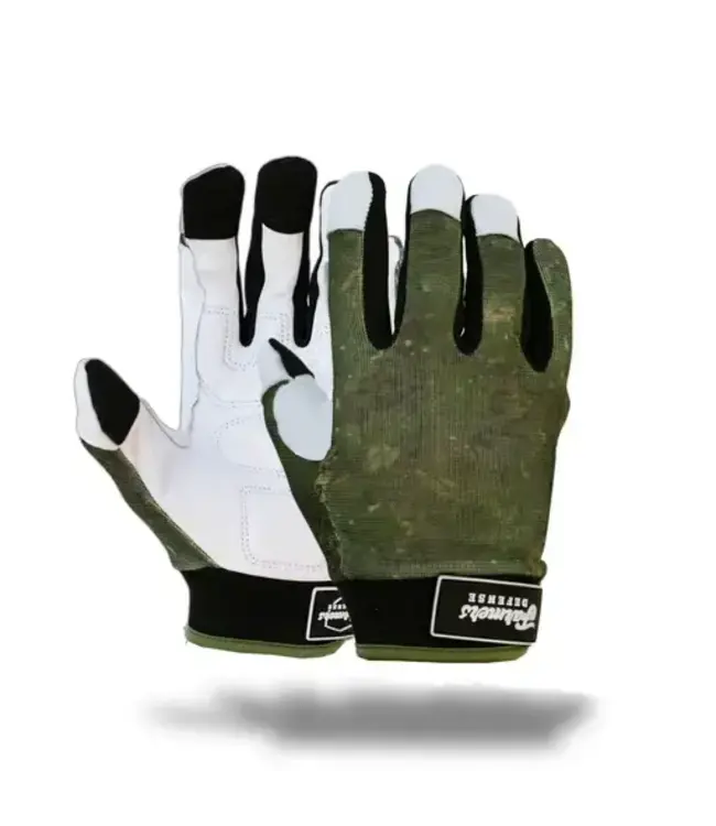 Farmers Defense Leather Gloves - 'Green Brush Camo"