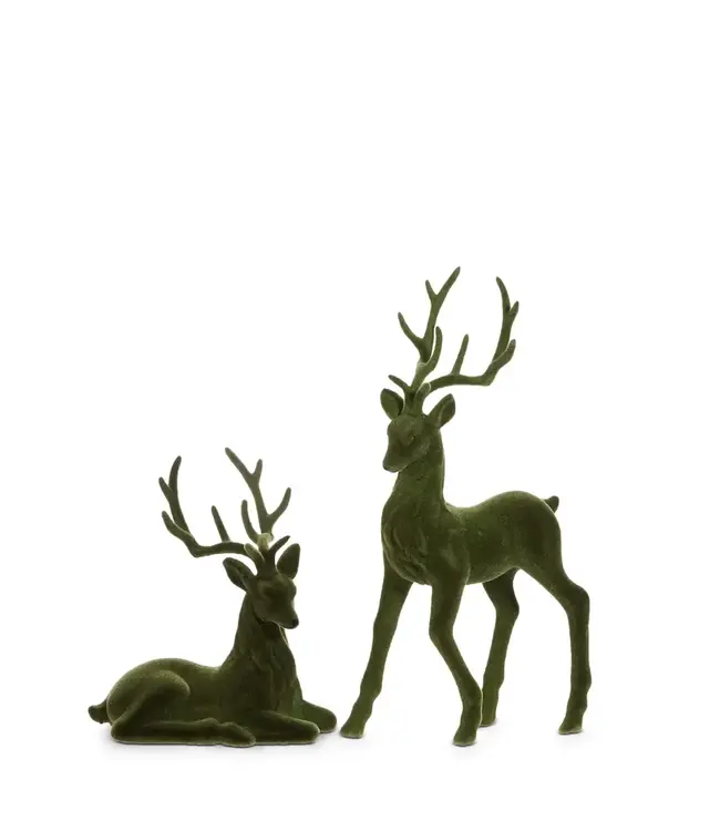Green Flocked Deer - Assorted Styles