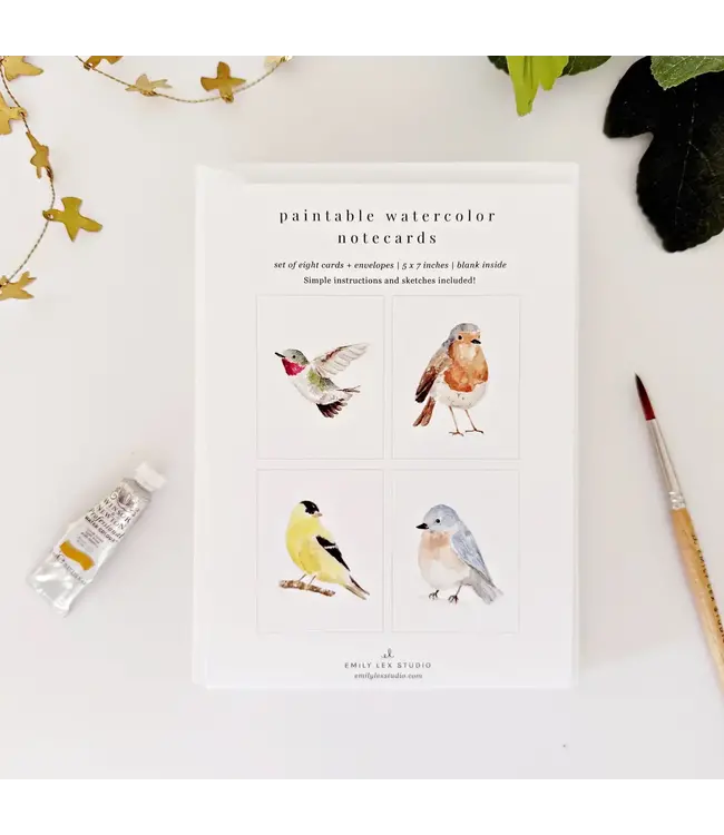 Backyard Birds Paintable Notecards