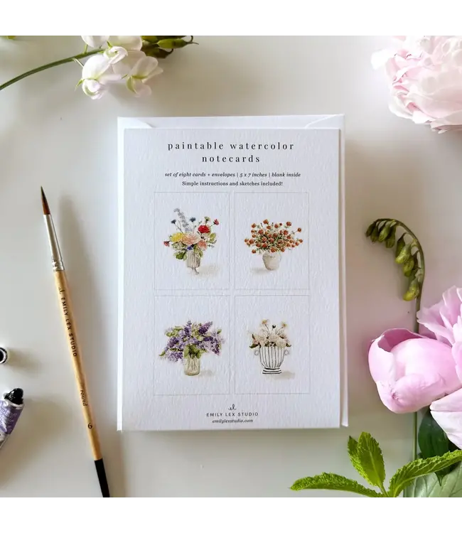 Bouquets Paintable Notecards