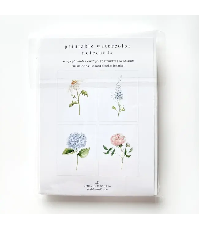 Garden Flowers Paintable Notecards
