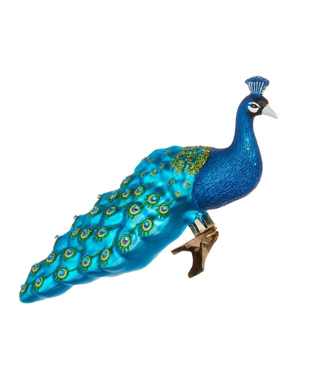 Christmas EC 7" Peacock Ornament