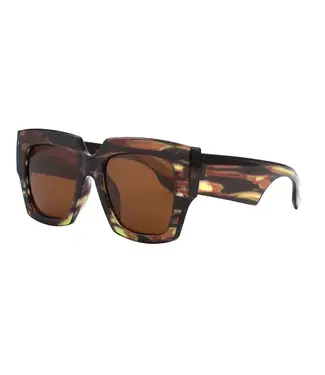 Marley | Polarized Sunglasses | Brown | Green Streaks