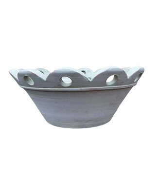 Court Pendu #6 Low Bowl Pot  - Grey Moss single