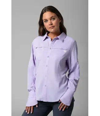 coolibar Kodia Fishing Shirt - Lilac L Solid