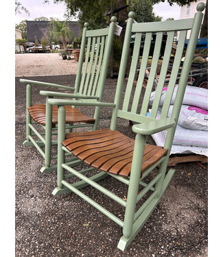 Troutman Chair Co. Charleston Green w/Harvest Oak Seat Plantation Lumbar Rocker