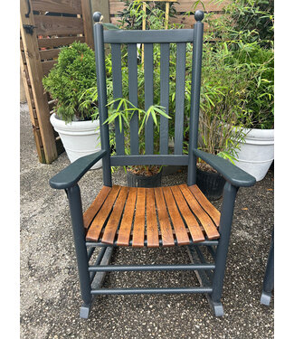 Troutman Chair Co. Charleston Green w/Harvest Oak Seat Classic Lumbar Rocker