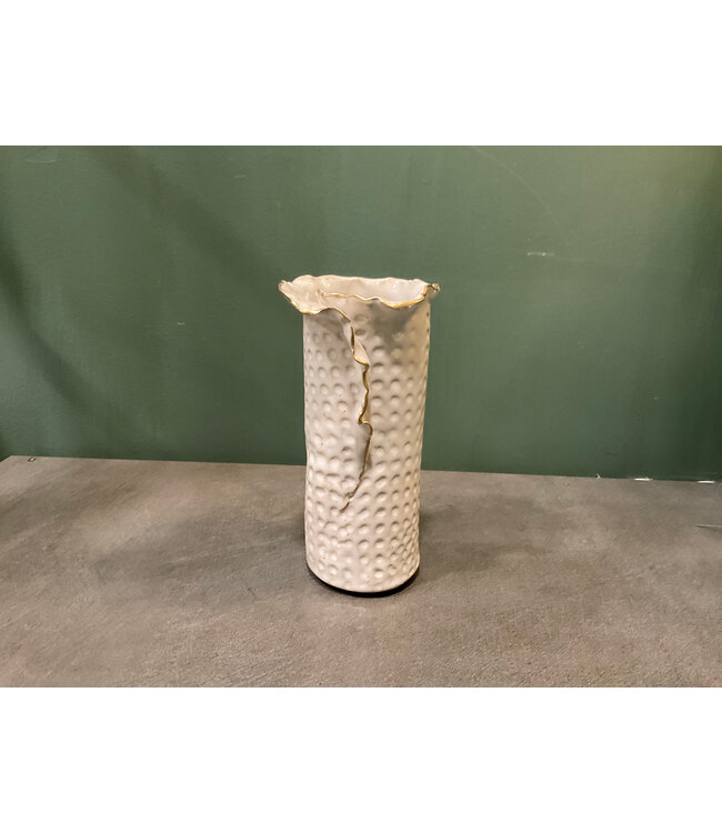 Southern Wheel Medium Gold Vase Pottery