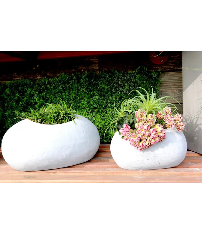 Anamese Garden + Home Stone Planter 9.5"L x 7"D x 5" H Small Riverstone