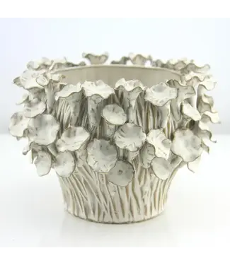 Fine Ceramic Blooming Planter, White