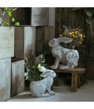 Resin Rabbit Planter Small