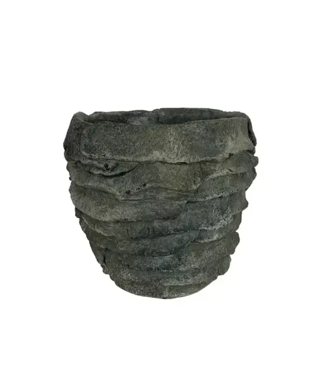 Small Palm Leaf Cement Planter