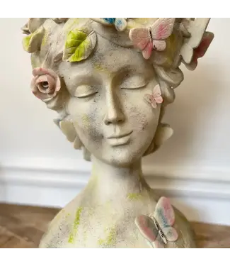 Girl Planter with Butterflies