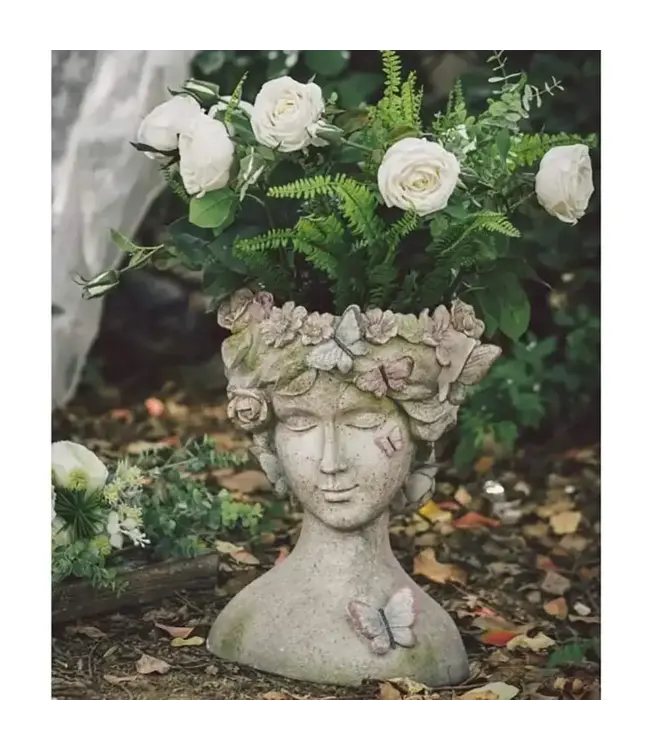 Girl Planter with Butterflies