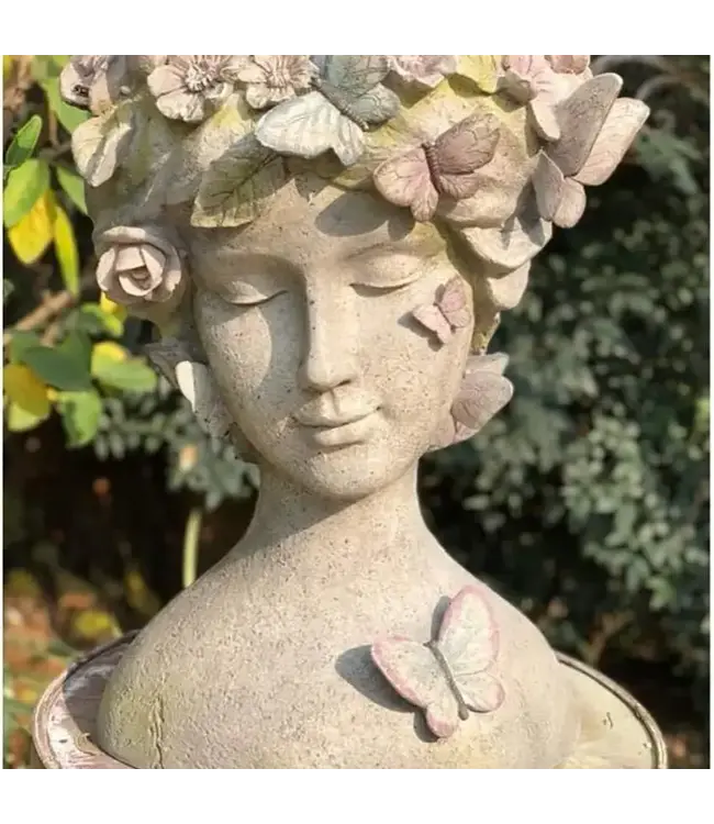 Girl Planter with Butterflies