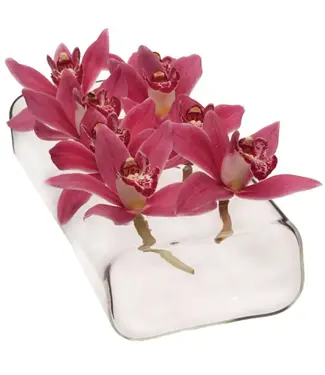 Clear Long Vase, 8 Hole