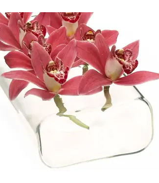 Clear Long Vase, 4 Hole