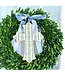Floral Stripe Handmade Cross Doorhanger - 12 inch