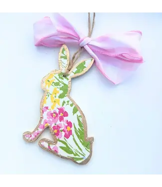 Field of Flowers Sitting Bunny Ornament