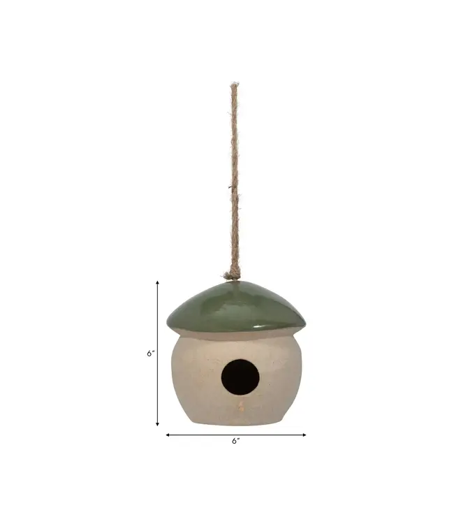 Green Ceramic Bird Feeder/ house