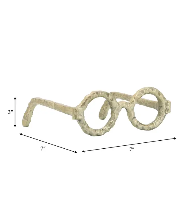 Gold Metal Abstract Glasses Sculpture