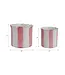Pink Ceramic Striped Scallop Planters Set of 2